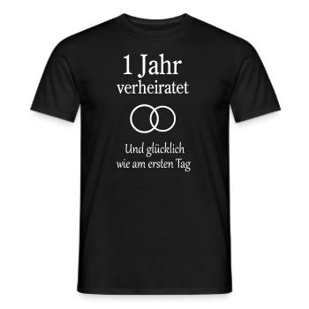 Hochzeitstag Jahrestag 1 Jahr Geschenk Mann Frau - Männer T-Shirt - Schwarz - Vorne - AI Model Male 178 light (178cm)