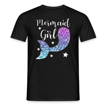 Fille de sirène fille cadeau de sirène - T-shirt homme - noir - Devant - AI Model Male 178 light (178cm)