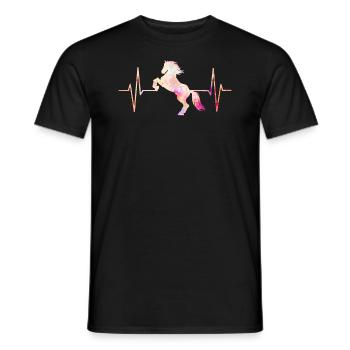 Horse heartbeat horse lover rider gift - Men's T-Shirt - black - Front - AI Model Male 178 light (178cm)