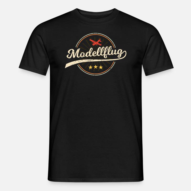 Modellflug Modellbauer Flugzeug Geschenk Retro - Männer T-Shirt - Schwarz