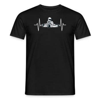 Cadeau de ligne de battement de coeur de course de kart kart kart - T-shirt homme - noir - Devant - AI Model Male 178 light (178cm)