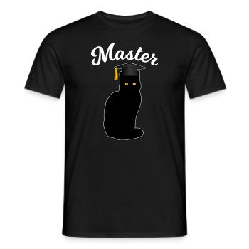 Master Study Cat Funny Degree Gift - Men's T-Shirt - black - Front - AI Model Male 178 light (178cm)