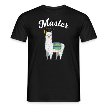 Master Studium Abschluss Lama Alpaka Geschenk - Männer T-Shirt - Schwarz - Vorne - AI Model Male 178 light (178cm)