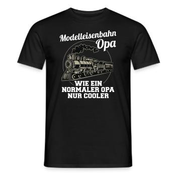 Modelleisenbahn Opa Spruch Großvater Geschenk - Männer T-Shirt - Schwarz - Vorne - AI Model Male 178 light (178cm)