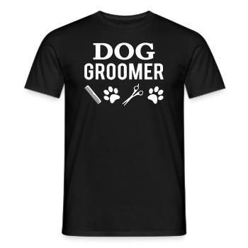 Chien toiletteur salon chien coiffeur profession cadeau - T-shirt homme - noir - Devant - AI Model Male 178 light (178cm)