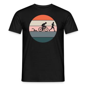 Triathlon Ausdauersport Mehrkampf Retro Geschenk - Männer T-Shirt - Schwarz - Vorne - AI Model Male 178 light (178cm)