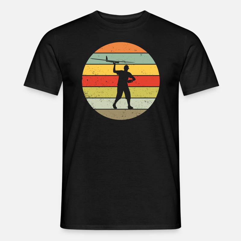 Modellflug Modellbauer Flugzeug Retro Geschenk - Männer T-Shirt - Schwarz