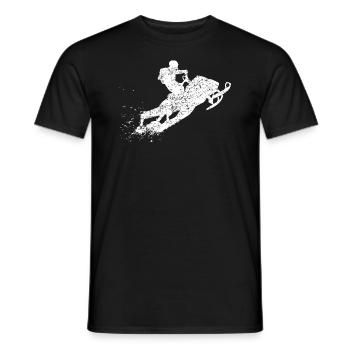 Motoneigiste motoneige cadeau rétro vintage - T-shirt homme - noir - Devant - AI Model Male 178 light (178cm)