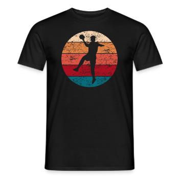 Handball Handballer Sportler Retro Geschenk - Männer T-Shirt - Schwarz - Vorne - AI Model Male 178 light (178cm)