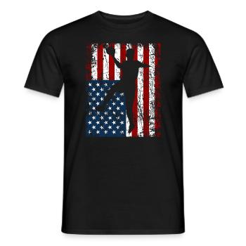 Handballer Handball Herren Geschenk USA Flagge - Männer T-Shirt - Schwarz - Vorne - AI Model Male 178 light (178cm)