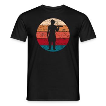 Pizzaiolo Pizzeria Cuisine Retro Vintage Cadeau - T-shirt homme - noir - Devant - AI Model Male 178 light (178cm)