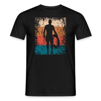 Maître nageur sauveteur retro cadeau - T-shirt homme - noir - Devant - AI Model Male 178 light (178cm)