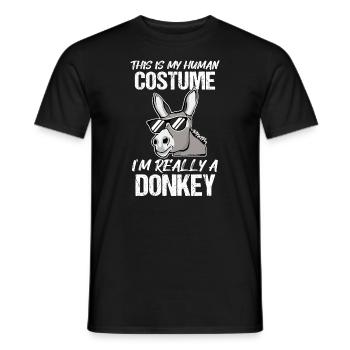 Cadeau de costume d’Halloween d’âne Dicton amusant - T-shirt homme - noir - Devant - AI Model Male 178 light (178cm)