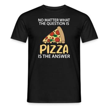 Pizza Italien Essen Lustiger Spruch Geschenk - Männer T-Shirt - Schwarz - Vorne - AI Model Male 178 light (178cm)