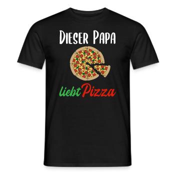 Pizza Papa Spruch Italien Essen Herren Geschenk - Männer T-Shirt - Schwarz - Vorne - AI Model Male 178 light (178cm)