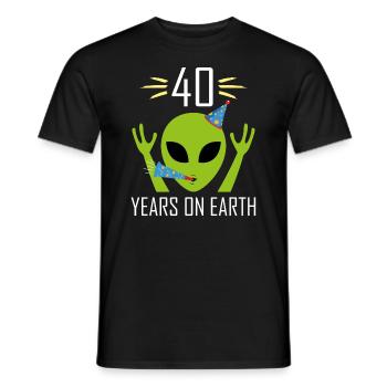 40 ans Anniversaire Femmes Hommes Alien Ufo Drôle - T-shirt homme - noir - Devant - AI Model Male 178 light (178cm)
