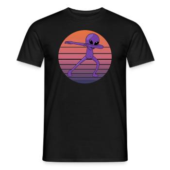 Dabbing Alien Dab Extraterrestrial Retro Gift - Men's T-Shirt - black - Front - AI Model Male 178 light (178cm)