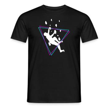 Kletterer Bergsteiger Kletterwand Retro Geschenk - Männer T-Shirt - Schwarz - Vorne - AI Model Male 178 light (178cm)