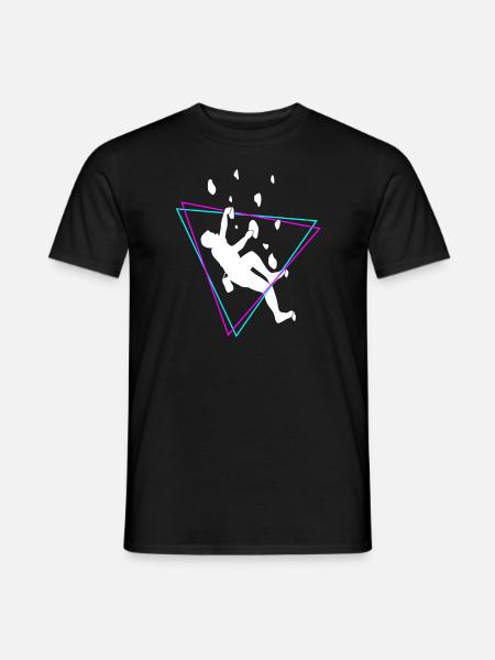 Kletterer Bergsteiger Kletterwand Retro Geschenk - Männer T-Shirt - Schwarz