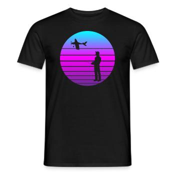 Modèle d’avion RC Volant Rétro Vintage Cadeau - T-shirt homme - noir - Devant - AI Model Male 178 light (178cm)