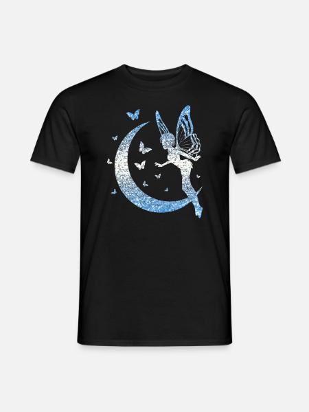 Glitzer Fee Elfe Märchen Damen Mädchen Geschenk - Männer T-Shirt - Schwarz