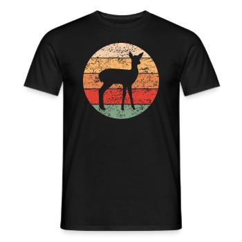 Deer Deer Retro Forest Animals Animal Lover Gift - Men's T-Shirt - black - Front - AI Model Male 178 light (178cm)