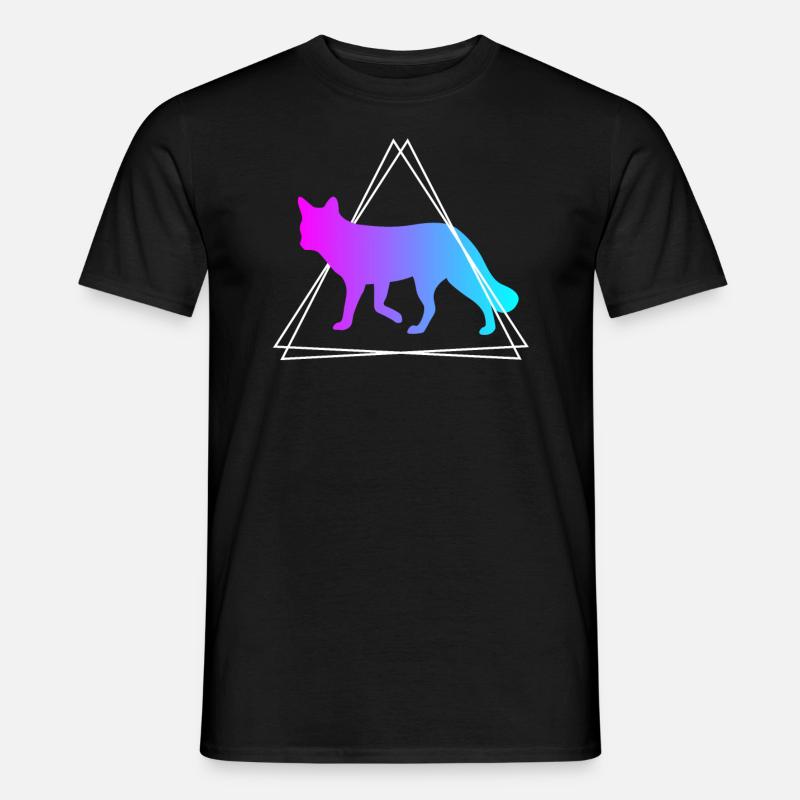Fuchs Waldtiere Tierliebhaber Retro Geschenk - Männer T-Shirt - Schwarz