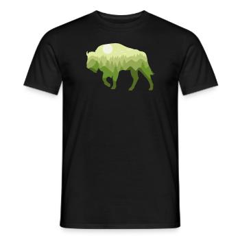 Bison Bison Bison Forest Natural Landscape Gift - Men's T-Shirt - black - Front - AI Model Male 178 light (178cm)