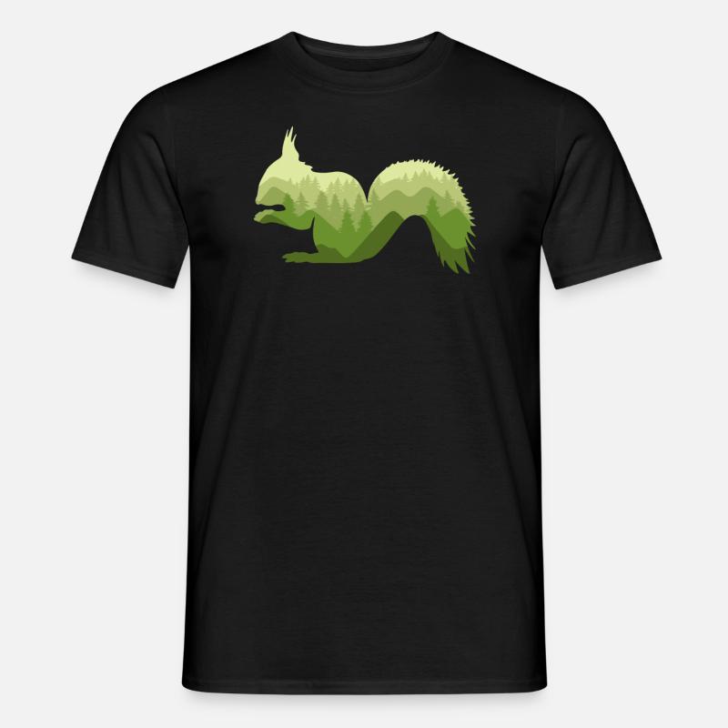 Eichhörnchen Wald Natur Landschaft Geschenk - Männer T-Shirt - Schwarz