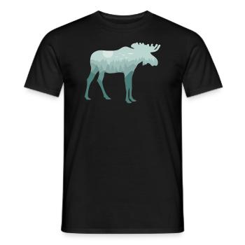 Elk Deer Forest Natural Landscape Gift - Men's T-Shirt - black - Front - AI Model Male 178 light (178cm)