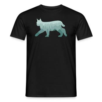 Lynx Bobcat Forest Nature Landscape Gift - T-shirt homme - noir - Devant - AI Model Male 178 light (178cm)