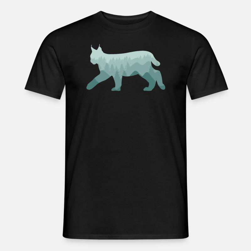 Luchs Rotluchs Wald Natur Landschaft Geschenk - Männer T-Shirt - Schwarz