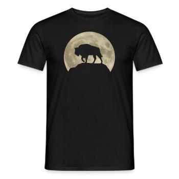 Bison Bison Moon Forest Animals Animal Lover Gift - Men's T-Shirt - black - Front - AI Model Male 178 light (178cm)
