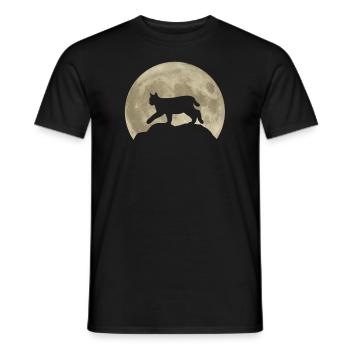 Luchs Mond Waldtiere Tierliebhaber Geschenk - Männer T-Shirt - Schwarz - Vorne - AI Model Male 178 light (178cm)