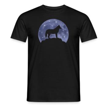 Wolf Hund Mond Waldtiere Tierliebhaber Geschenk - Männer T-Shirt - Schwarz - Vorne - AI Model Male 178 light (178cm)