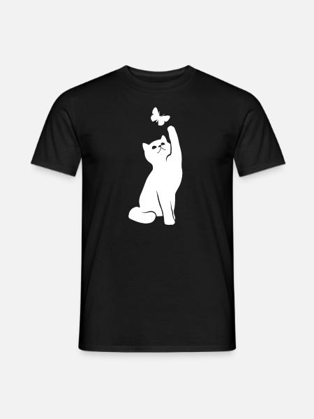 Chat Drôle Chaton Chat Amoureux Cadeau - T-shirt homme - noir
