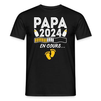 Nouveau Nouvelle Naissance Future Papa 2024 - T-shirt homme - noir - Devant - AI Model Male 178 light (178cm)