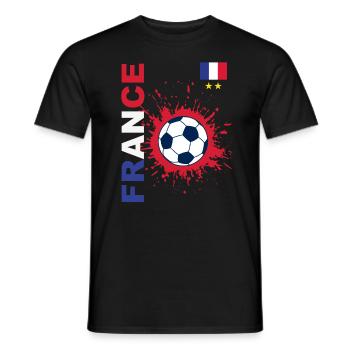 france football equipe de france deux étoiles fran - T-shirt homme - noir - Devant - AI Model Male 178 light (178cm)