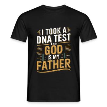 DNA test done, God is my father! Christian - Men's T-Shirt - black - Front - AI Model Male 178 light (178cm)