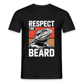 Respect the Beard! Bearded Dragon Reptile Terraristics - Men's T-Shirt - black - Front - AI Model Male 178 light (178cm)