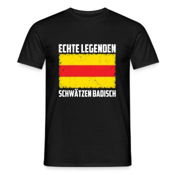 Echte Legenden Schwätzen Badisch - Geschenkideen - Männer T-Shirt - Schwarz - Vorne - AI Model Male 178 light (178cm)