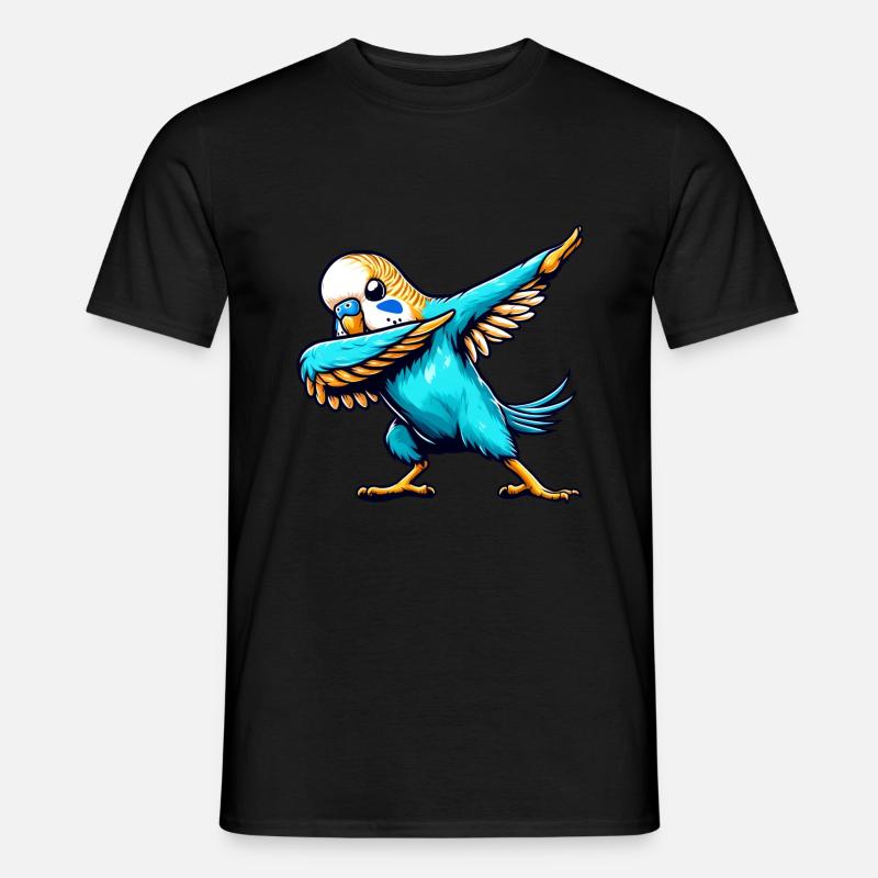 Cool Budgie Dabbing Comic - Men's T-Shirt - black