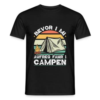 Avant I Mi Aufreg Camper en dialecte bavarois - T-shirt homme - noir - Devant - AI Model Male 178 light (178cm)