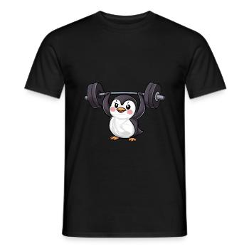 Pinguin Hantel Workout Stark - Männer T-Shirt - Schwarz - Vorne - AI Model Male 178 light (178cm)
