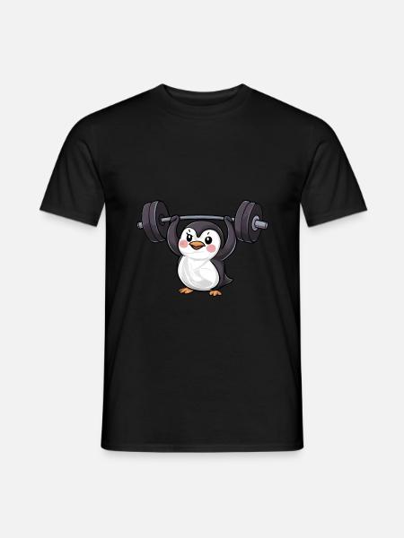 Penguin Dumbbell Workout Strong - Men's T-Shirt - black