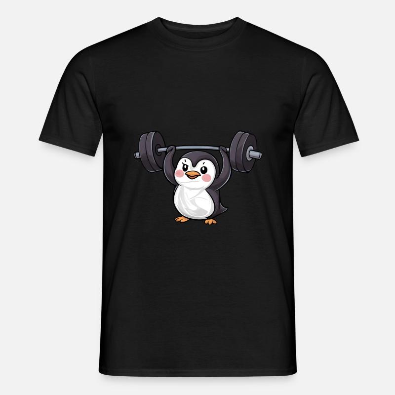 Penguin Dumbbell Workout Strong - Men's T-Shirt - black