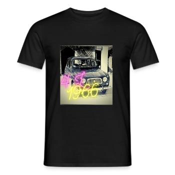 Oldtimer 4L 1966 vintage - Männer T-Shirt - Schwarz - Vorne - AI Model Male 178 light (178cm)