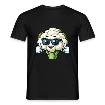 Cool Cauliflower Vegan Thumbs Up Lunettes de soleil - T-shirt homme - noir - Devant - AI Model Male 178 light (178cm)