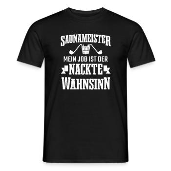 Sauna Goer Sauna Master Naked Madness Sauna - Men's T-Shirt - black - Front - AI Model Male 178 light (178cm)