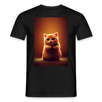 super cute cat - Men's T-Shirt - black - Front - AI Model Male 178 light (178cm)